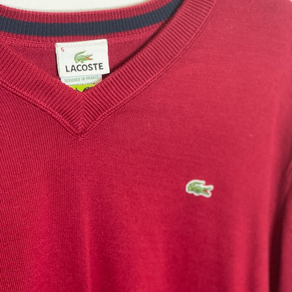 Red Lacoste Sweater Size 5 - Picture 3 of 4